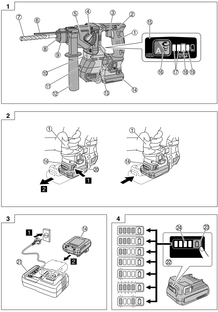 HiKOKI DH 12DD Cordless Hammer Drill - fig 1