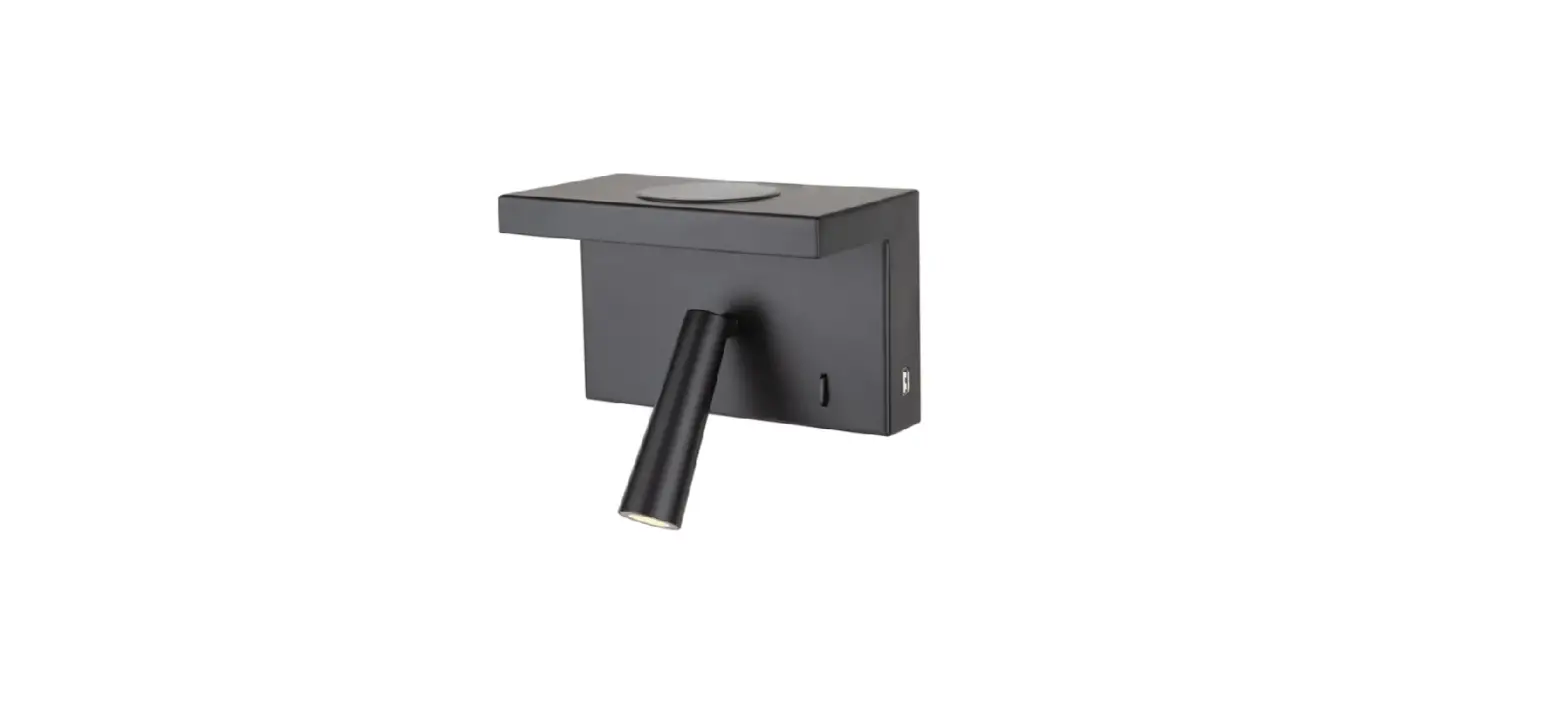 Domus Charge 01 Indoor Led Wall Light With Wireless And Usb Charge Cct 2w Blac Instruction Manual