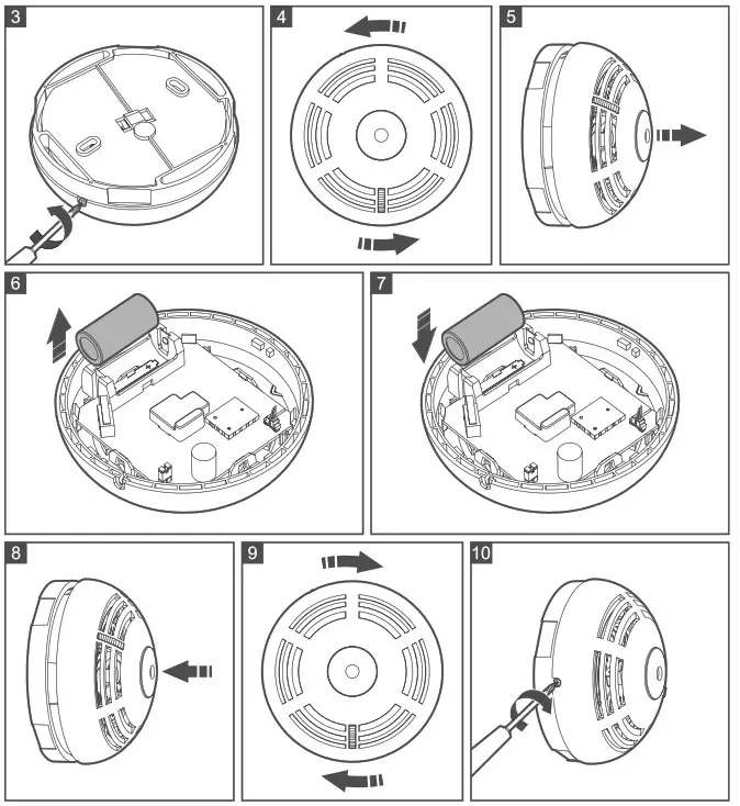 Satel ACMD 200 Wireless Carbon Monoxide Detector - Battery replacement