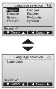 MITSUBISHI Lossnay Remote Controller PZ-62DR-E - Language selection