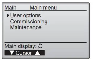 MITSUBISHI Lossnay Remote Controller PZ-62DR-E - MENU button