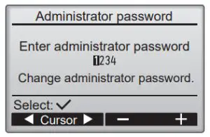 MITSUBISHI Lossnay Remote Controller PZ-62DR-E - password setting 1