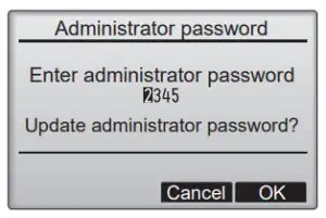 MITSUBISHI Lossnay Remote Controller PZ-62DR-E - password setting 2
