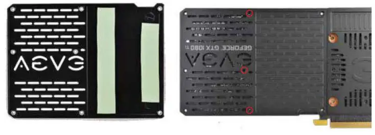 Nvidia EVGA GeForce GTX 1080 Ti - make sure that your thermal pads are in the same location as the left photo below