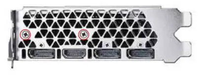 Nvidia EVGA GeForce GTX 1080 Ti - remove the screws circled on the bracket