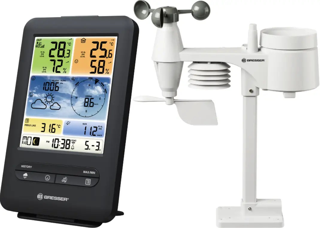 BRESSER 7002585 WIFI Colour Weather Station + 5 in 1 Multisensor