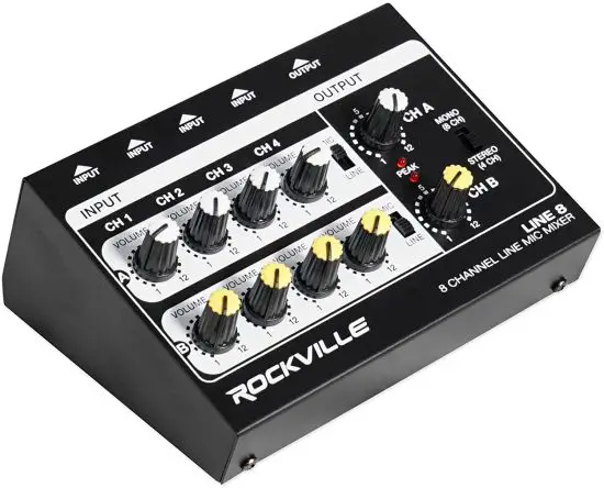ROCKVILLE Line8 V2 8 Channel Line/Mic Mixer