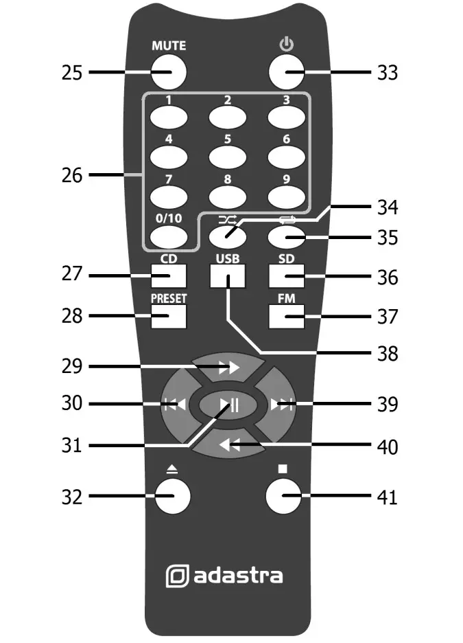 adastra AD 400 CD Player with USB SD and FM Tuner- Remote control