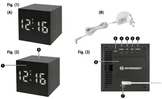 BRESSER 8020403 000000 MyTime WAC RC Alarm Clock - Fig 1