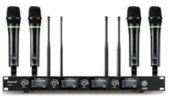 BIETRUN WXM26 UHF Professional 4-Channels Rechargeable Wireless Microphone System