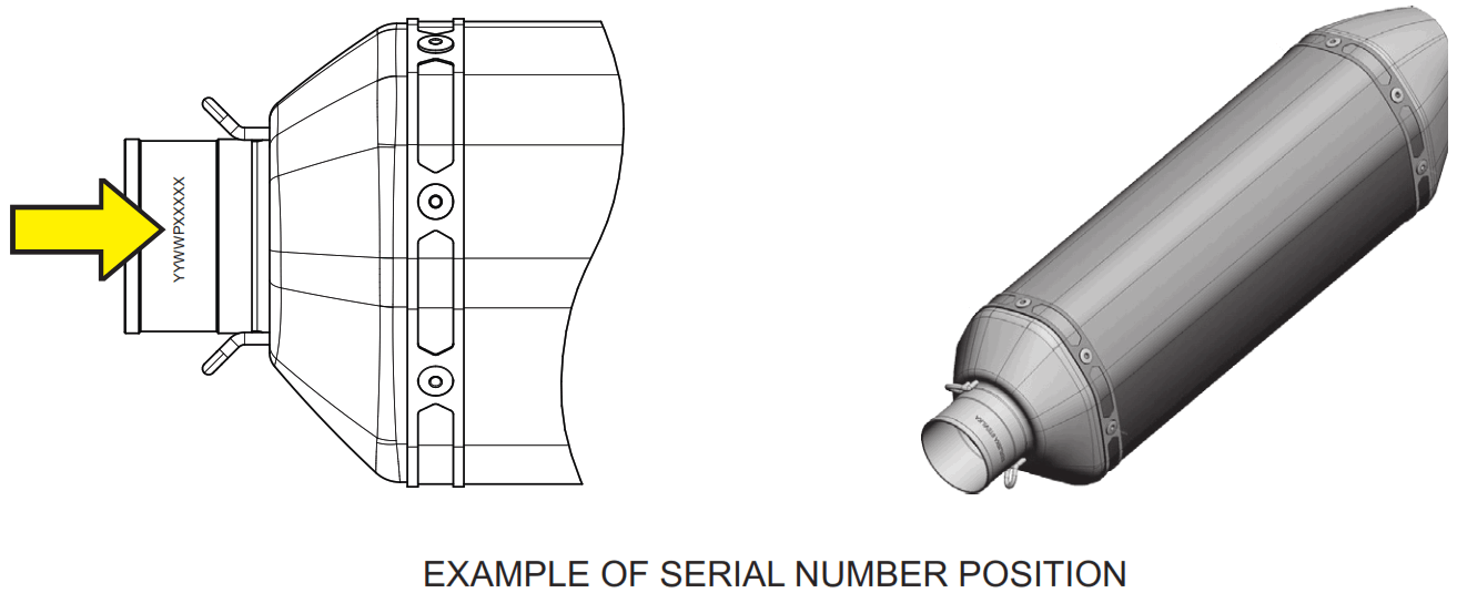 AKRAPOVIC Italjet Dragster 125 Slip-On Motorcycle Exhaust - NUMBER POSITION