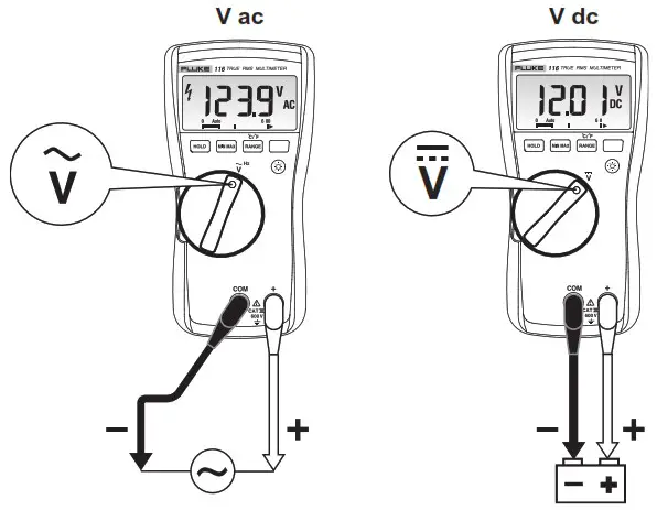 FLUKE 116 Digital Handheld Multimeter - Measuring AC and DC Voltage