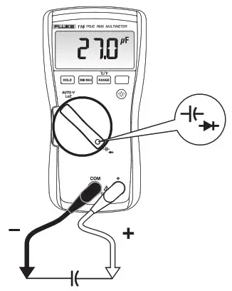 FLUKE 116 Digital Handheld Multimeter - Measuring Capacitance