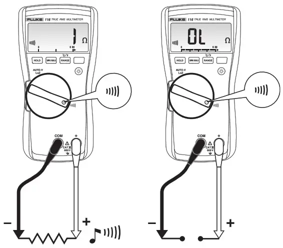 FLUKE 116 Digital Handheld Multimeter - Testing for Continuity