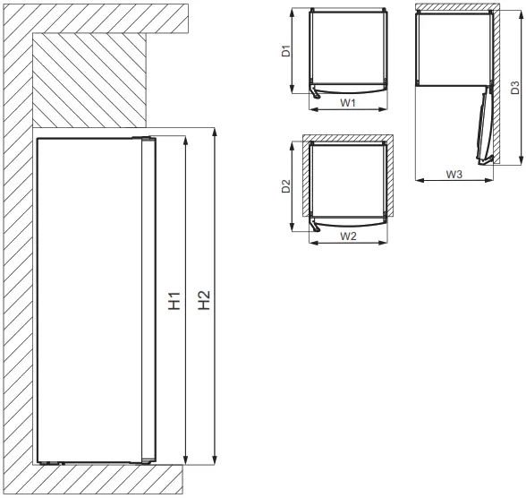 Electrolux LRC4AE35W Refrigerator - Dimensions