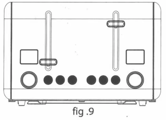 MegaChef 4 Slice Toaster with 9 Preset Browning Settings - fig 4