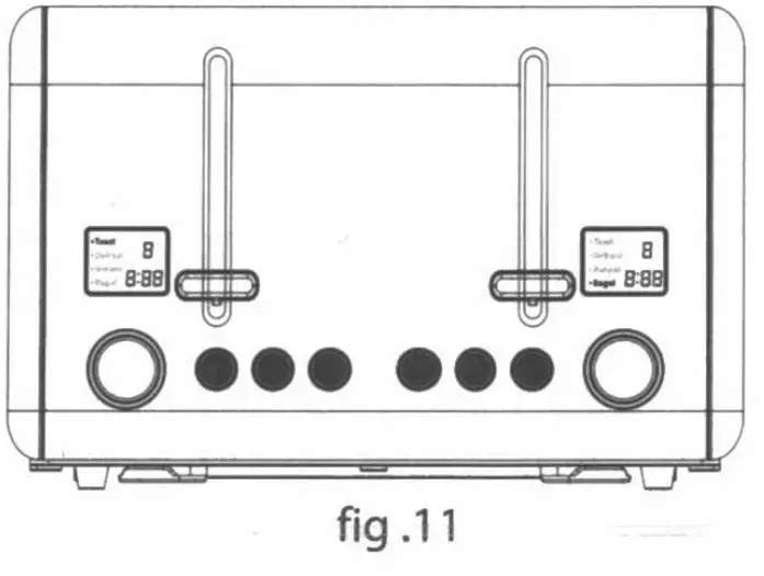 MegaChef 4 Slice Toaster with 9 Preset Browning Settings - fig 7