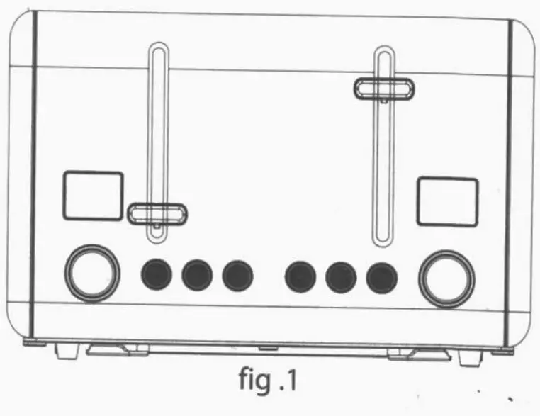 MegaChef 4 Slice Toaster with 9 Preset Browning Settings - fig