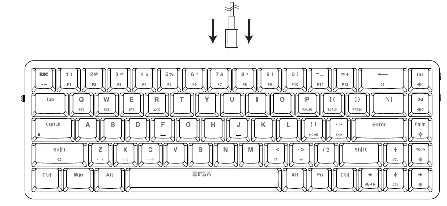 EKSA EK3000 Tri Mode 68 Key Ultra Thin Low Profile Mechanical Keyboard FIG 2