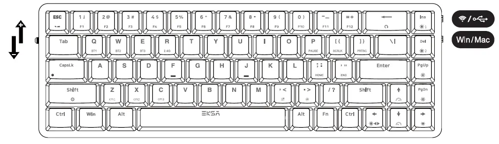 EKSA EK3000 Tri Mode 68 Key Ultra Thin Low Profile Mechanical Keyboard FIG 21