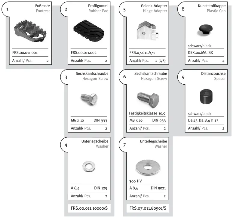 SW-MOTECH FRS.07.011.10501S Footrest Kit