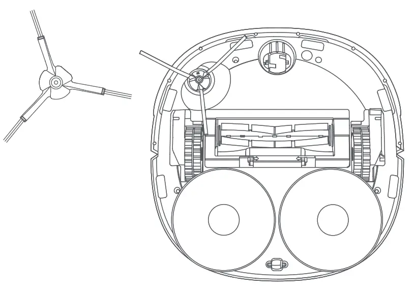 rOIDMI SDJ06RM Self Cleaning and Emptying Robot Vacuum - Side brush removal and cleaning