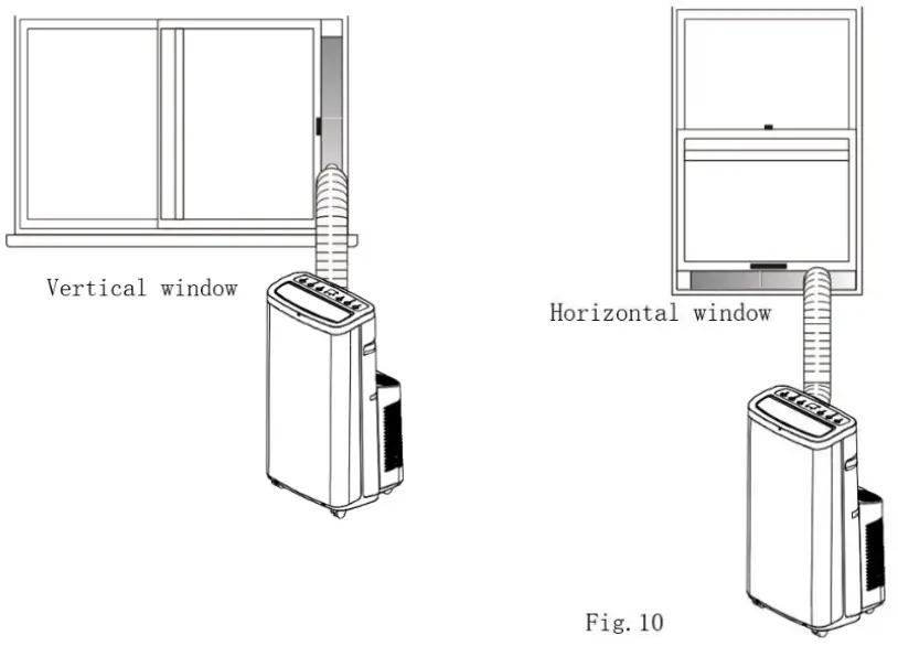 newair NAC14KWH02 3 in 1 Portable Air Conditioner - Installing the Window Plate
