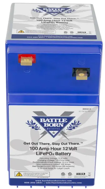 BATTLE BORN BBGC2 100Ah 12V GC2 LiFePO4 Deep Cycle Battery