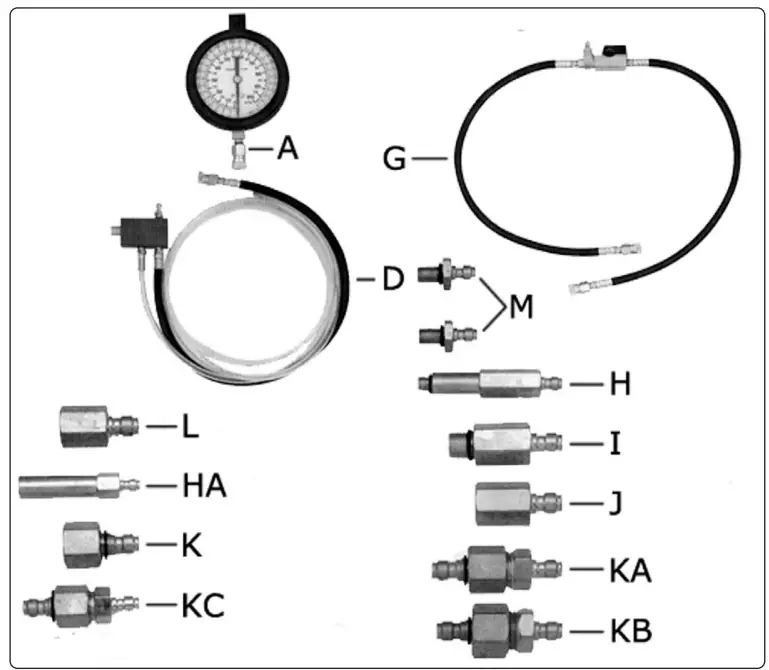 SEALEY VSE210 Fuel Injection Pressure Test Kit - locking sleeve in proper