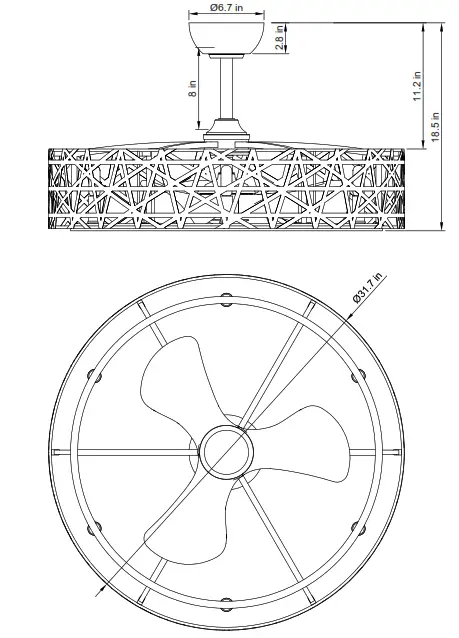 ParrotUncle BBA552206CA110V CEILING FAN - POWER