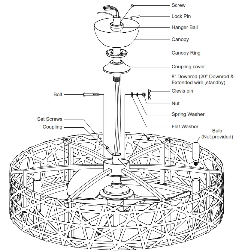 ParrotUncle BBA552206CA110V CEILING FAN - Screw