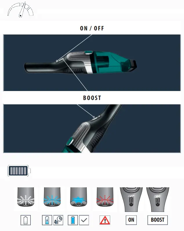 Rowenta RH12 Compact Xtreme Cordless Vacuum Cleaner - 4