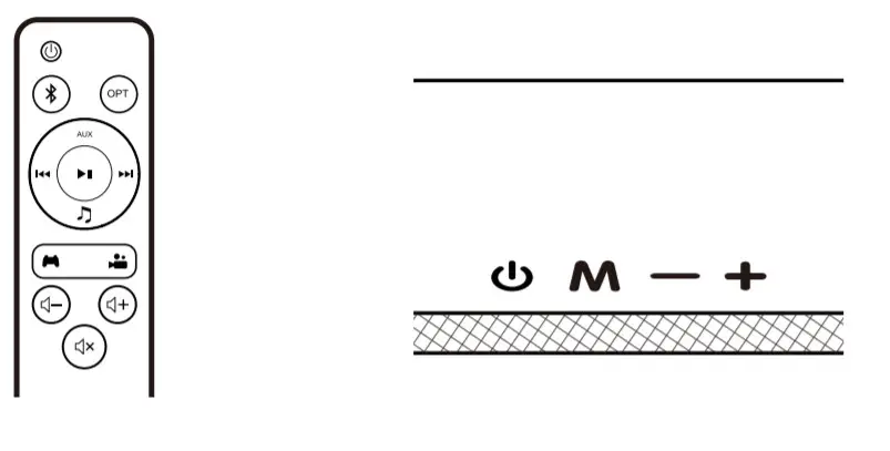 KM-HSB001 KMOUK Soundbar - power switch