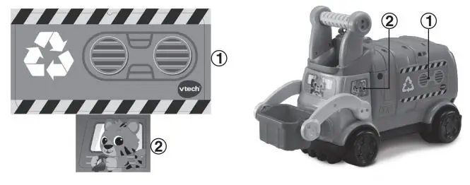 vtech Ride & Go Recycling Truck User Guide - LABEL APPLICATION