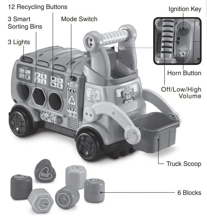 vtech Ride & Go Recycling Truck User Guide - Product Overview