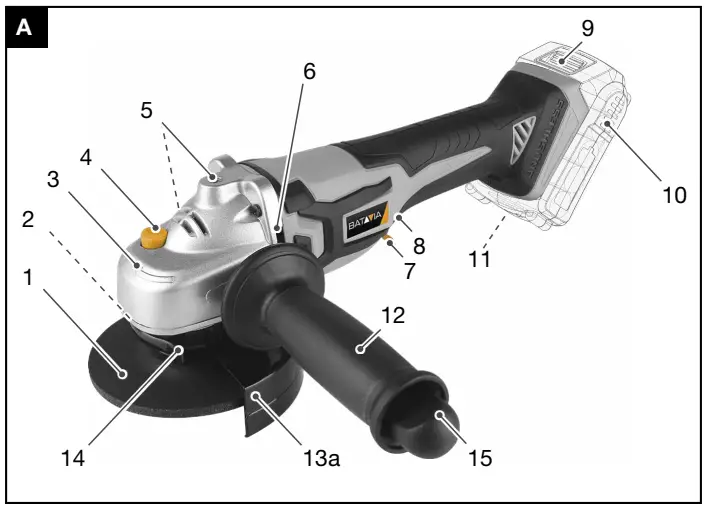 BATAVIA-MAXXPACK-18V-CordlessAngle-Grinder-FIG-1