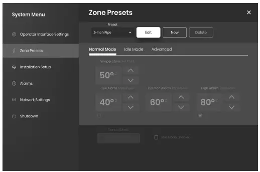 BriskHeat LYNX Temperature Control System - ZONE PRESETS