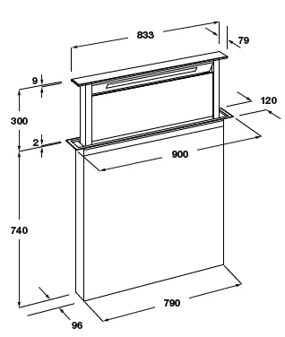 FULGOR MILANO FDDH 900 TRC BK Downdraft Floor Hood-2