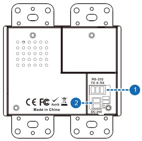 VigilLink VLWP-2HVG-TR 18G 2x1 HDMI-VGA Wall Plate with Auto-Switching - Rear panel