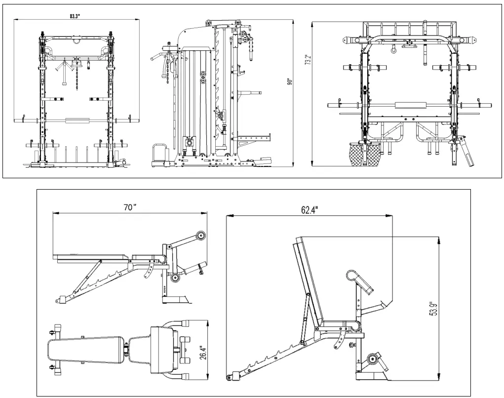 MARCY SM 7553 Pro Deluxe Smith Cage Home Gym System-fig3