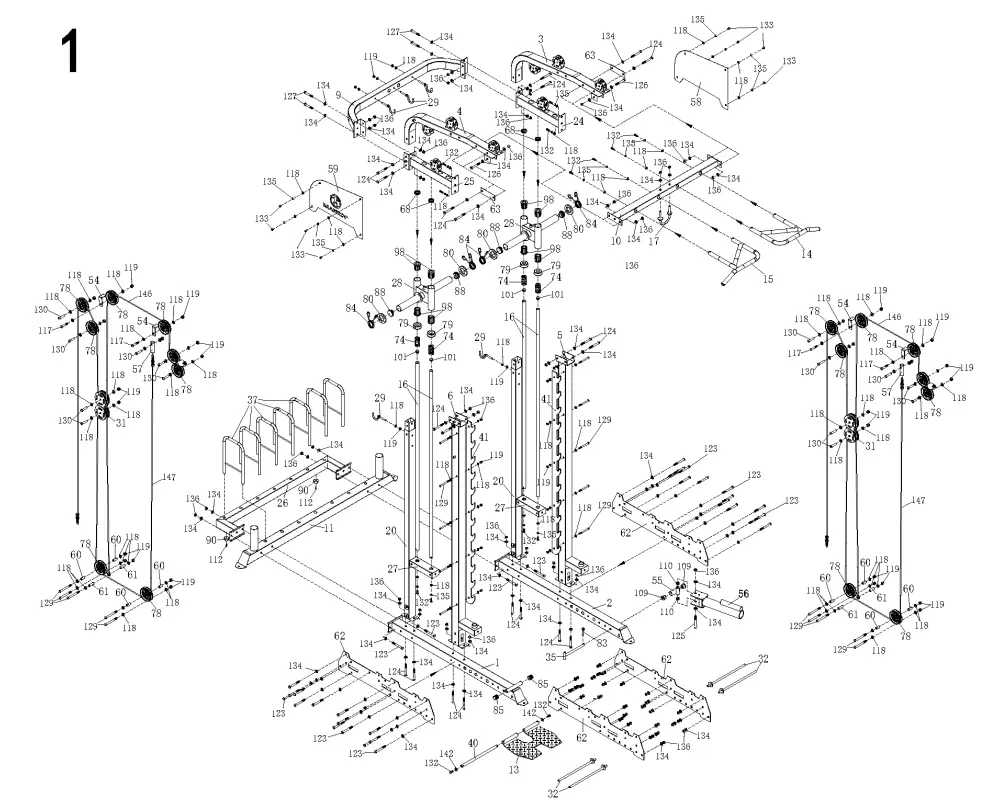 MARCY SM 7553 Pro Deluxe Smith Cage Home Gym System-fig5
