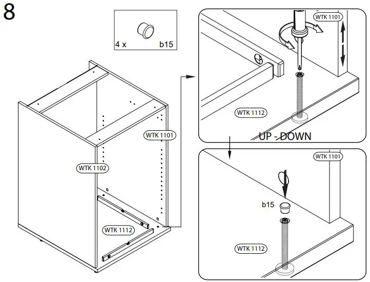 WASHTOWER WSUS60-10 Base Cabinet Installation Guide - Assembling instruction