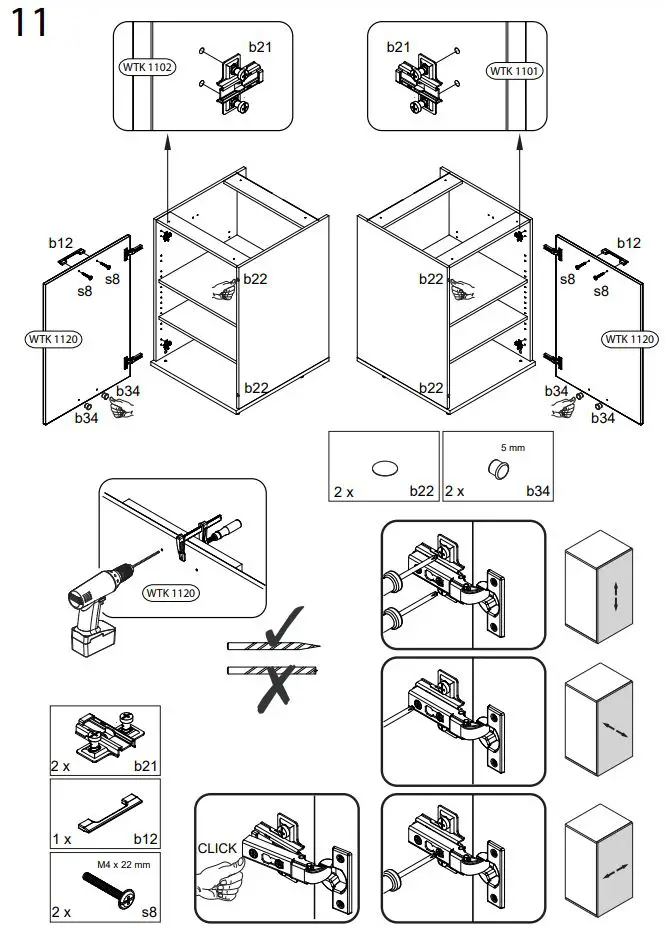 WASHTOWER WSUS60-10 Base Cabinet Installation Guide - Assembling instruction
