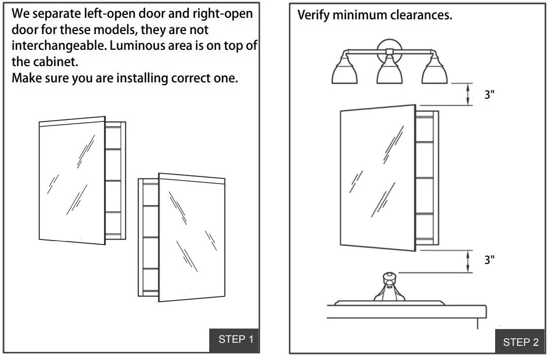 WELLFOR EXMC2430LD Mirrored Bathroom Medicine Cabinet - Figure 11