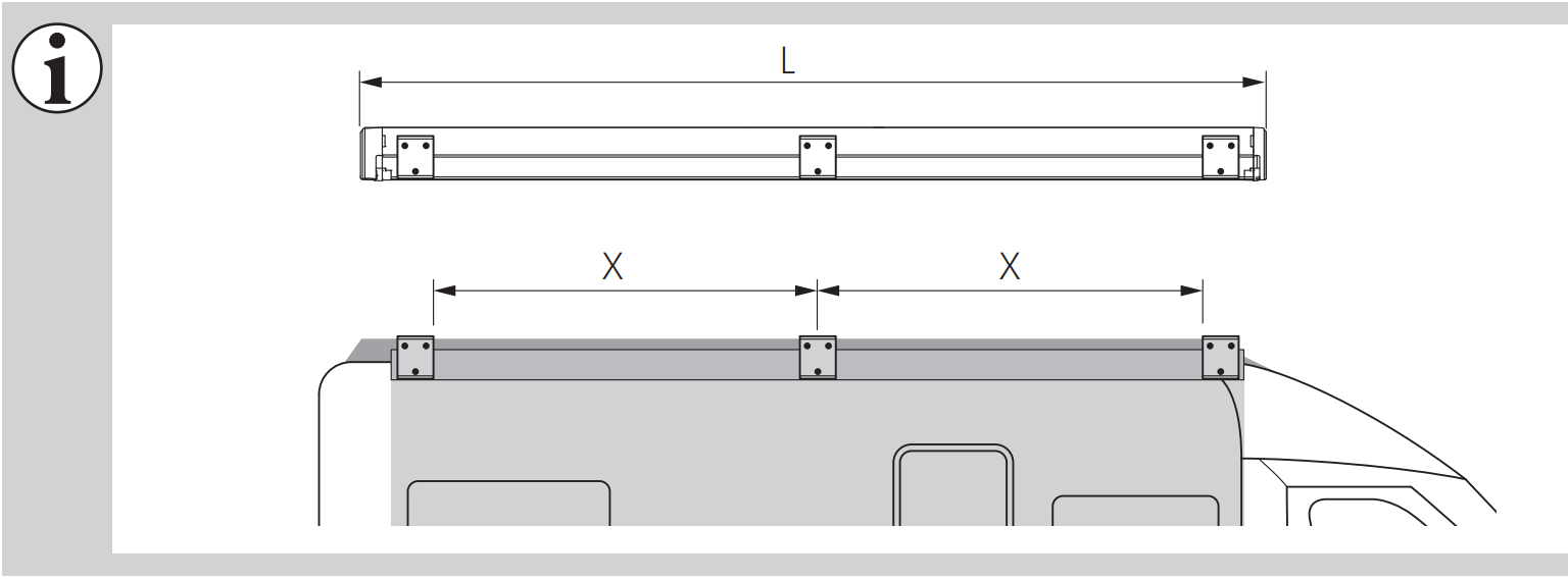 DOMETIC PW1500 Fiat Ducato H2 Roof Rail - FIGURE 1