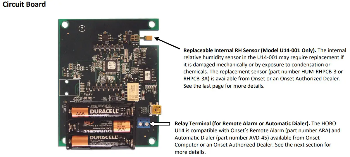 HOBO U14 Data Logger - circuit boart