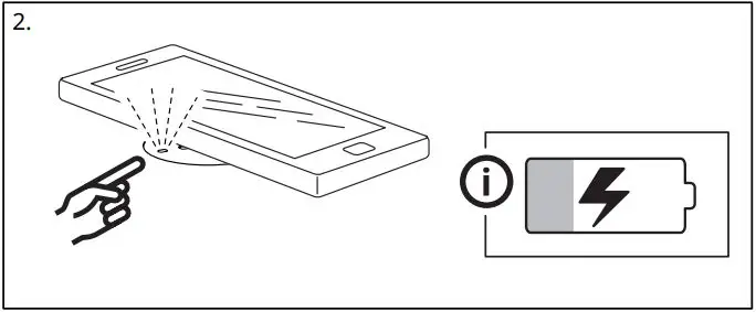 IKEA A2001 NYMÅNE Work Lamp with Wireless Charger Instruction Manual - Charging LED on