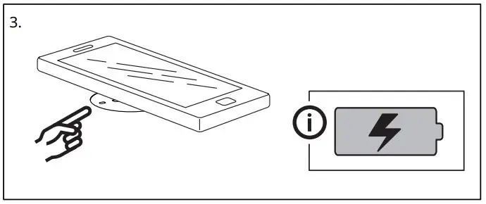 IKEA A2001 NYMÅNE Work Lamp with Wireless Charger Instruction Manual - Charging completed LED of