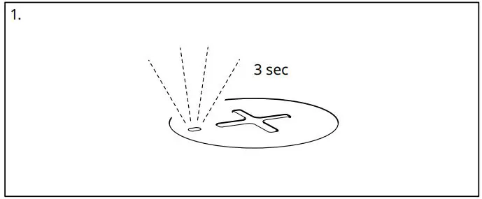 IKEA A2001 NYMÅNE Work Lamp with Wireless Charger Instruction Manual - Power on LED lights up for 3 seconds