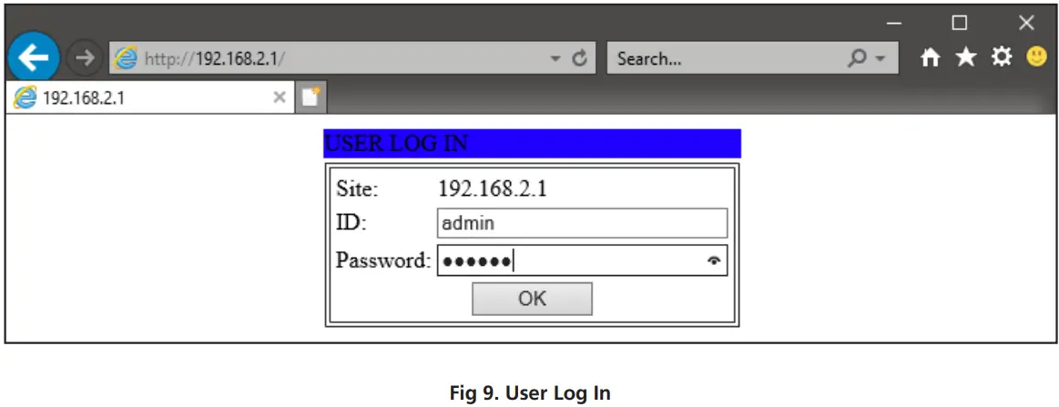 Plug the Serial-To-Ethernet Converter (D 4231) directly into the PC via either the PC’s Ethernet port, or via the USBEthernet adaptor (D 2330B) if an ethernet port is unavailable. Use the supplied CAT6 patch lead if required.
Ensure the Serial-To-Ethernet Converter (D 4231) is powered from a compatible Redback product using the supplied DC
power lead as shown in fig 7 or powered by a 9-54V DC plugpack (not supplied) as shown in figure 8.
The D 4231 Power LED should light, with the Work light flashing regularly